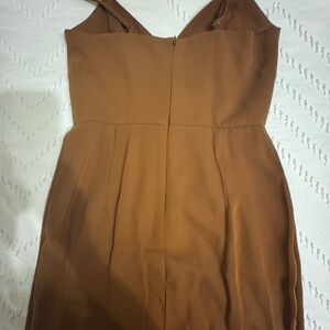 Elegant Brown Sleeveless Dress